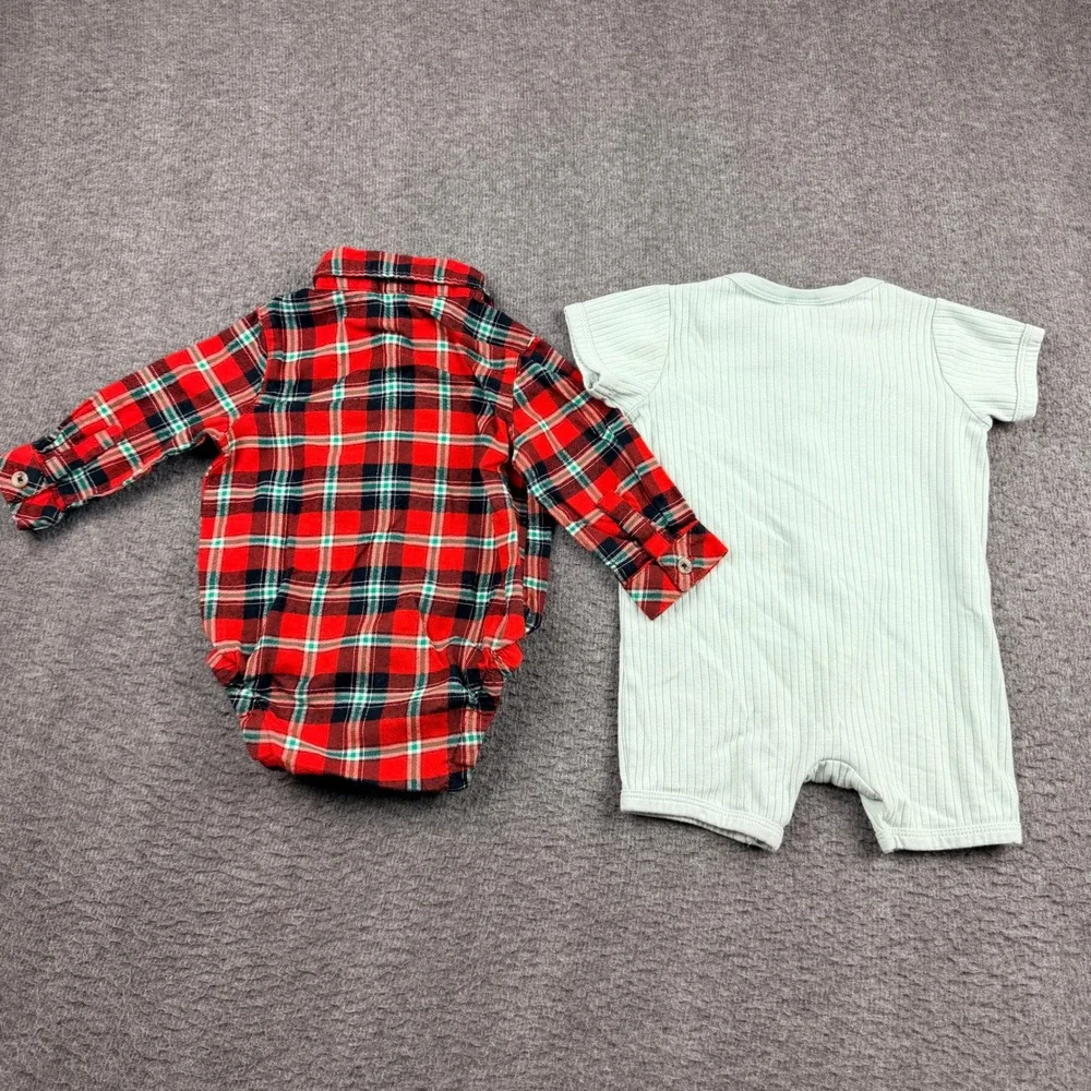 H&M Carters Baby Boy 6pc Bundle 0-3M Sleepers Bodysuit Romper Sweatshirt‎ Set